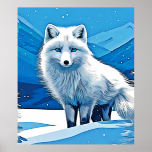 Póster Winter Fox Art