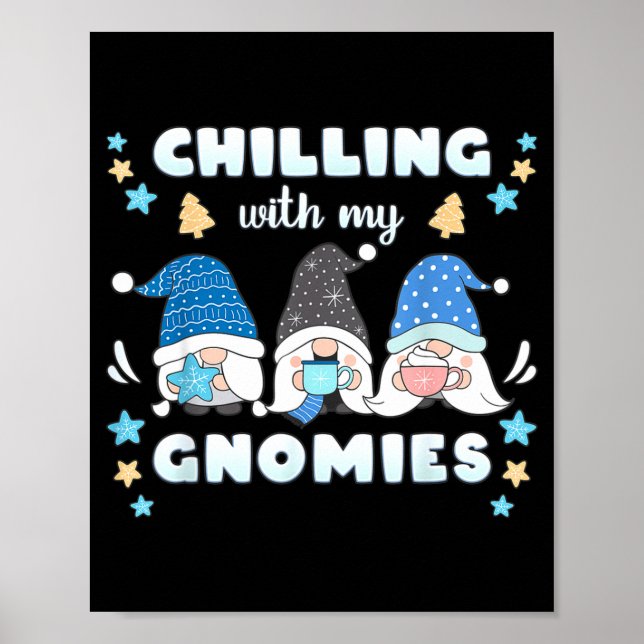 Póster Winter, Funny Nordic Christmas Gnomes  (Frente)