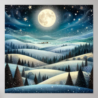 Póster Winter Hillside
