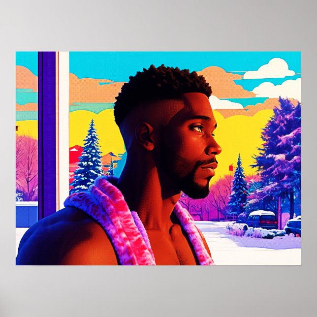 Póster Winter Holiday Beefcake Hunk 2501 (Frente)