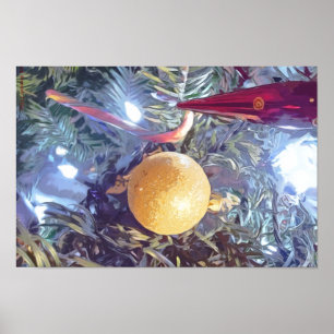 Póster Winter Holiday Ornaments
