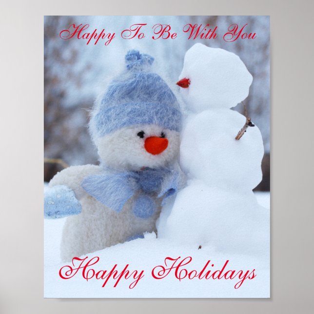 Póster Winter Holidays Snowman Greeting (Frente)
