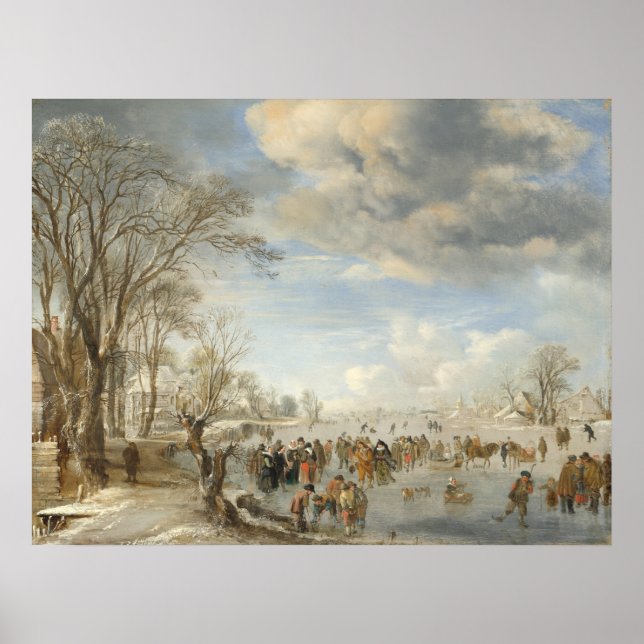 Póster Winter Holland - Aert van der Neer Fine Art Poster (Frente)