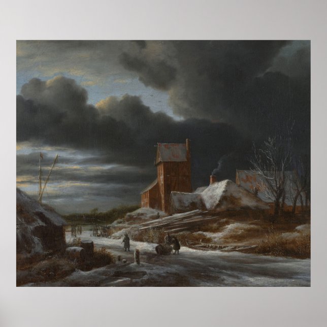 Póster Winter Landscape, Jacob Isaacksz van Ruisdael, c. (Frente)
