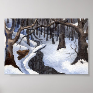 Póster Winter Landscape Mini-Poster