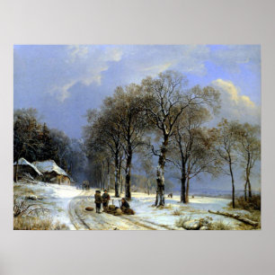 Póster Winter Landscape Sleigh - Koekkoek