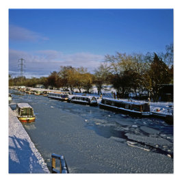 Póster Winter Macclesfield Canal Cheshire Inglaterra
