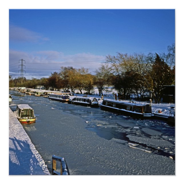 Póster Winter Macclesfield Canal Cheshire Inglaterra (Anverso)
