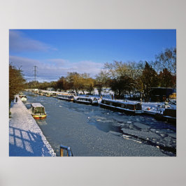 Póster Winter Macclesfield Canal Cheshire Inglaterra