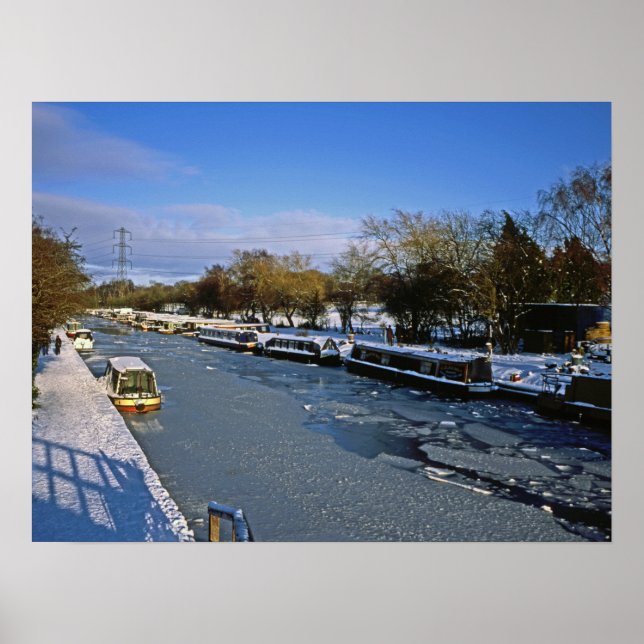Póster Winter Macclesfield Canal Cheshire Inglaterra (Frente)