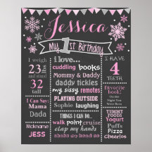 Winter Onederland Birthday Chalkboard - Chica
