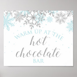 Póster Winter Onederland Blue + Silver Hot Chocolate Bar