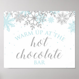 Póster Winter Onederland Blue + Silver Hot Chocolate Bar