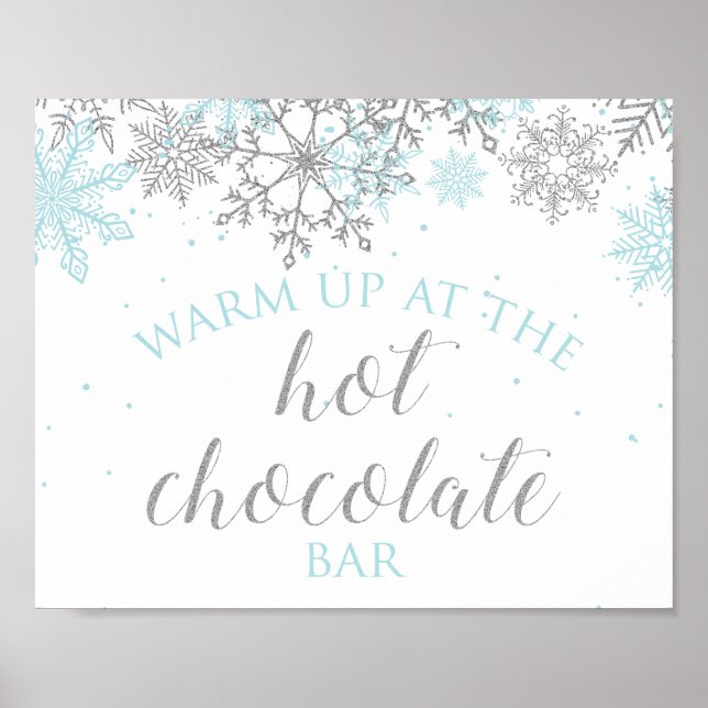 Póster Winter Onederland Blue + Silver Hot Chocolate Bar (Frente)