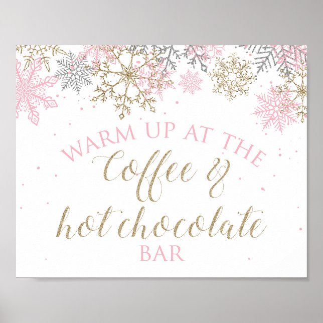 Póster Winter Onederland Coffee and Hot Chocolate Sign (Frente)