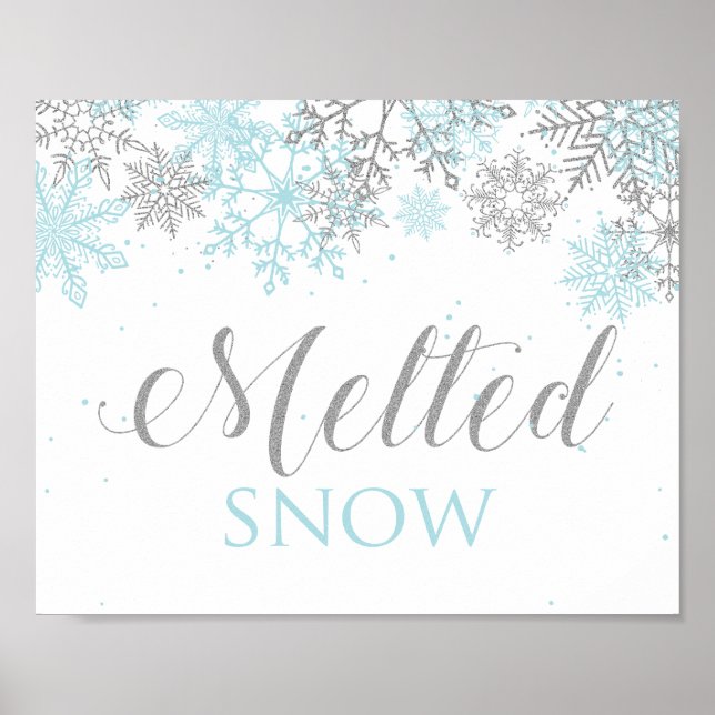 Póster Winter Onederland Melted Snow Blue Silver (Frente)
