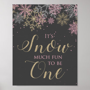 Póster Winter Onederland Nieve muy divertido para ser un 