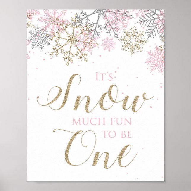 Póster Winter Onederland Nieve muy divertido para ser un  (Frente)