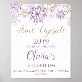 Póster Winter ONEderland Time Capsule Rótulo Purple Gold
