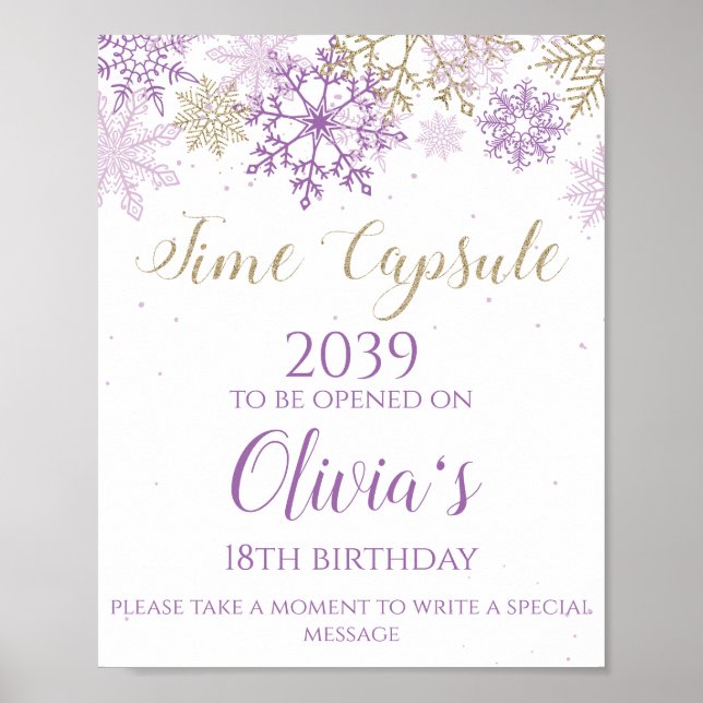 Póster Winter ONEderland Time Capsule Rótulo Purple Gold (Frente)