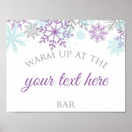 Póster Winter Onederland Warm Up Poster morado editable