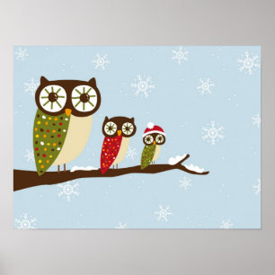Póster winter owls canvas print