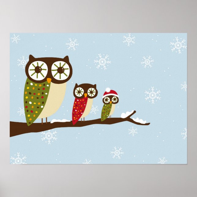 Póster winter owls canvas print (Frente)