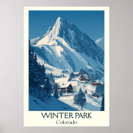 Póster Winter Park Colorado Vintage Ski Mountain Art Post