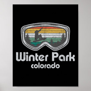 Póster Winter Park Snowboarding Retro Colorado Snowboard