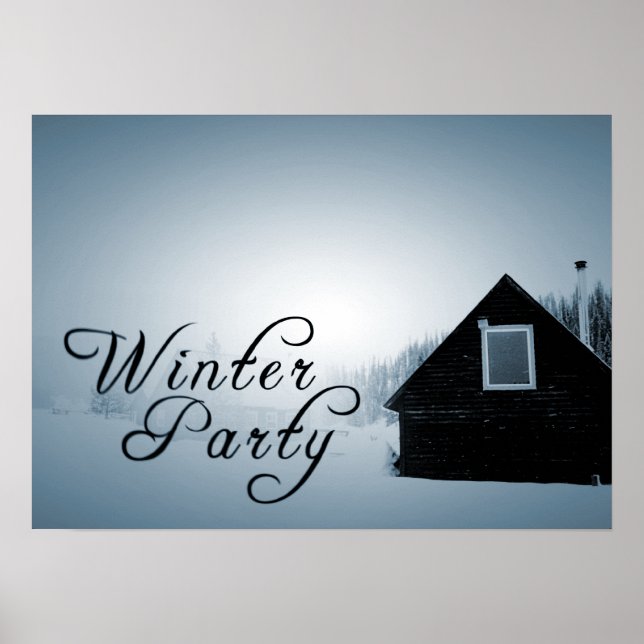 Póster winter party : snowed in cabin (Frente)