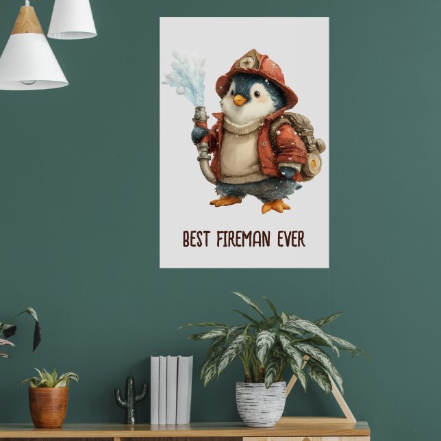 Póster Winter Penguin Firefighter Ping Pong Paddle (Salón 1)