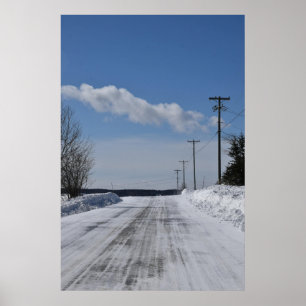 Póster Winter Road Scenery QC, Canadá