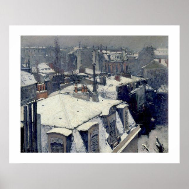 Póster Winter Rooftops Paris Caillebotte Poster (Frente)