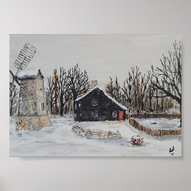 Póster Winter Salt Box Home  (Frente)
