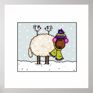 Póster winter sheep poster