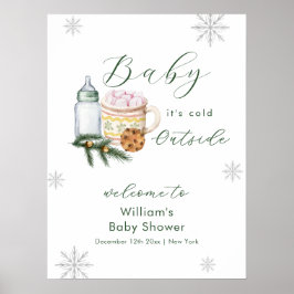 Póster Winter Snowflake S'more Cookie Baby Shower Welcome