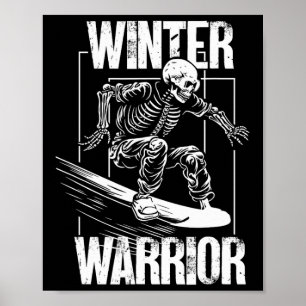 Póster Winter Warrior Snowboarding Skeleton Snowboarder