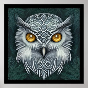 Póster Winter Wonder Snow Owl Beauty