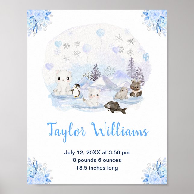 Póster Winter Wonderland Arctic Animals Nacimientos Estad (Frente)