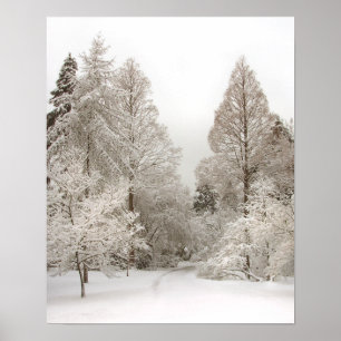 Póster Winter Wonderland Art Print Winter Forest Poster
