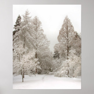 Póster Winter Wonderland Art Print Winter Forest Poster