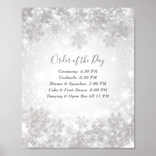 Póster Winter Wonderland Boda Orden del día