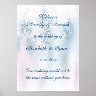 Póster Winter Wonderland, Boda, Poster de Bienvenida