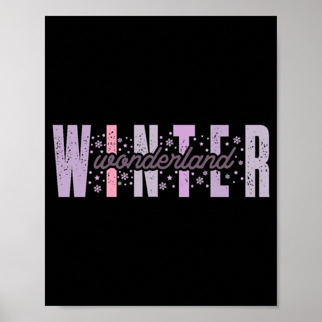 Póster Winter Wonderland Festive Tygraphy Art  (Frente)