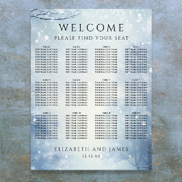 Póster Winter Wonderland Forest Wedding Seating Chart