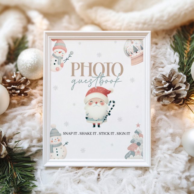 Póster Winter Wonderland Guest Book Table Rótulo (Subido por el creador)