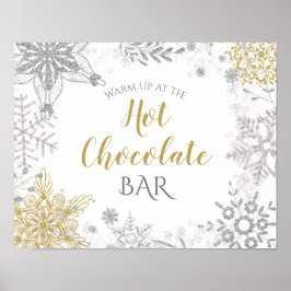 Póster Winter Wonderland Hot Chocolate Silver Gold