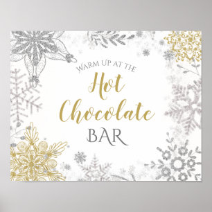 Póster Winter Wonderland Hot Chocolate Silver Gold
