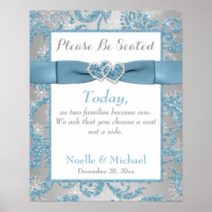 Póster Winter Wonderland Wedding Seating Poster