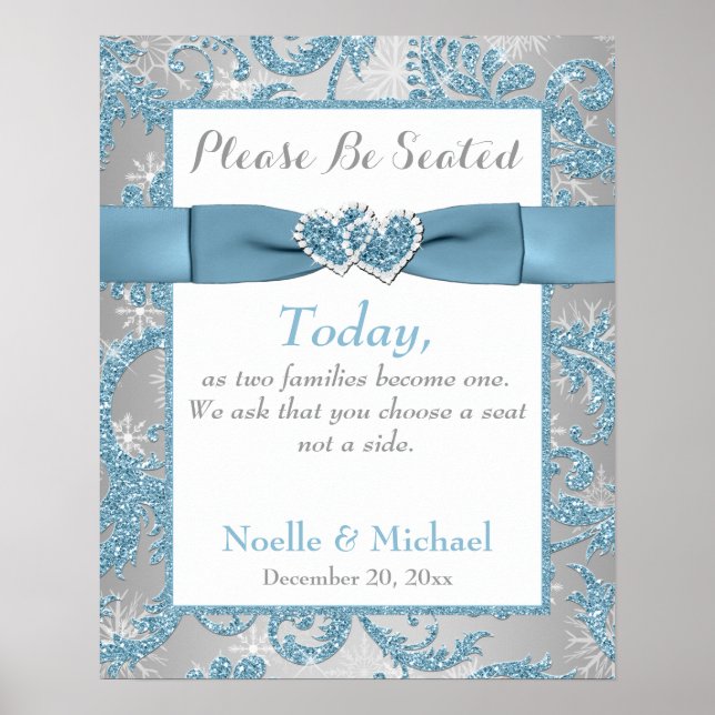 Póster Winter Wonderland Wedding Seating Poster (Frente)